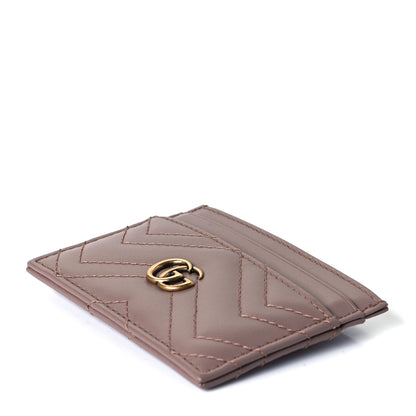 Gucci Calfskin Matelasse GG Marmont Card Holder Porcelain Rose 5 of 7