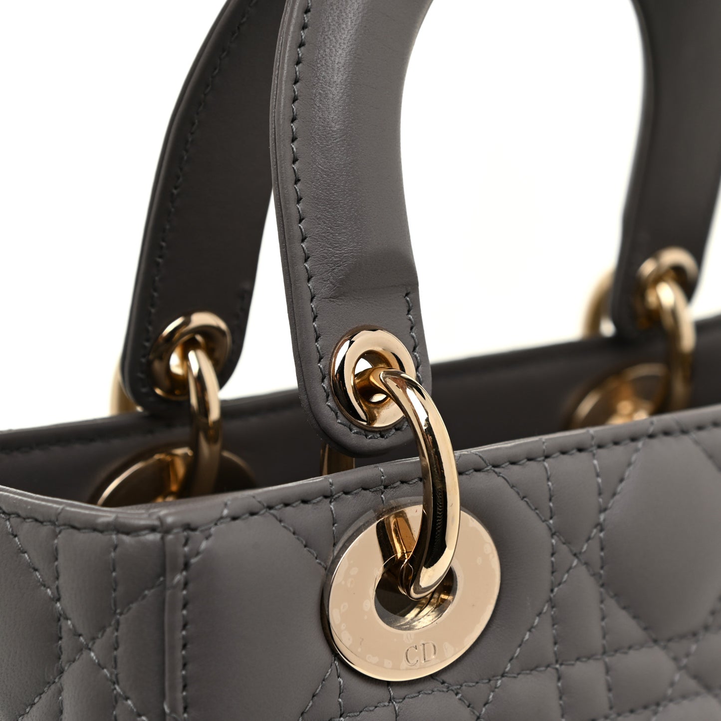 Lambskin Cannage Small My ABCDior Lady Dior Grey