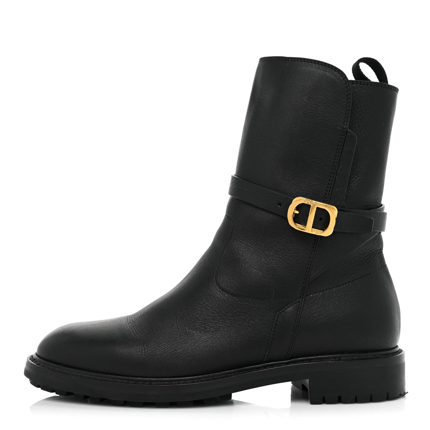 Christian Dior Calfskin Empreinte Ankle Boot 37.5 Black 1 of 14