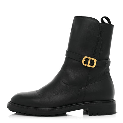 Christian Dior Calfskin Empreinte Ankle Boot 37.5 Black 1 of 14