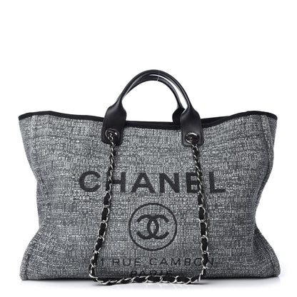 Chanel Canvas Large Deauville Tote Charcoal 1 of 9