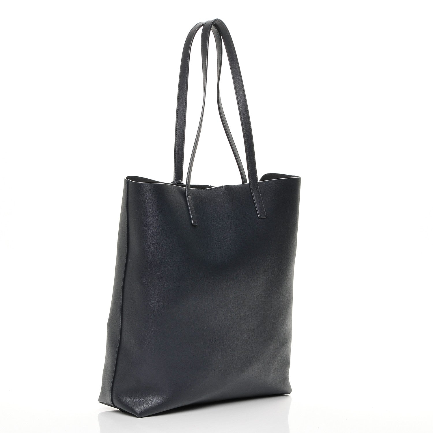 Saint Laurent Calfskin Medium Shopping Tote Navy 3 of 8