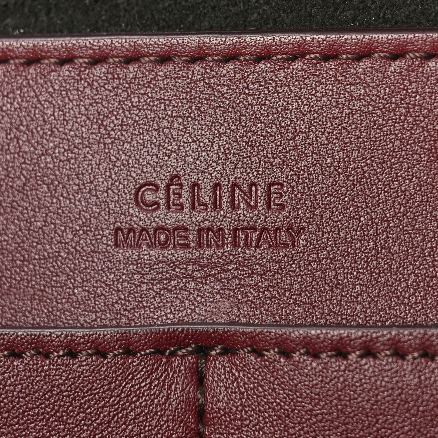 Celine Lambskin Small Soft Cube Satchel Black Burgundy 6 of 8