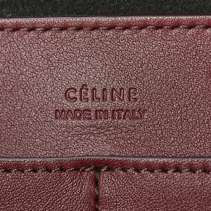 Celine Lambskin Small Soft Cube Satchel Black Burgundy 6 of 8