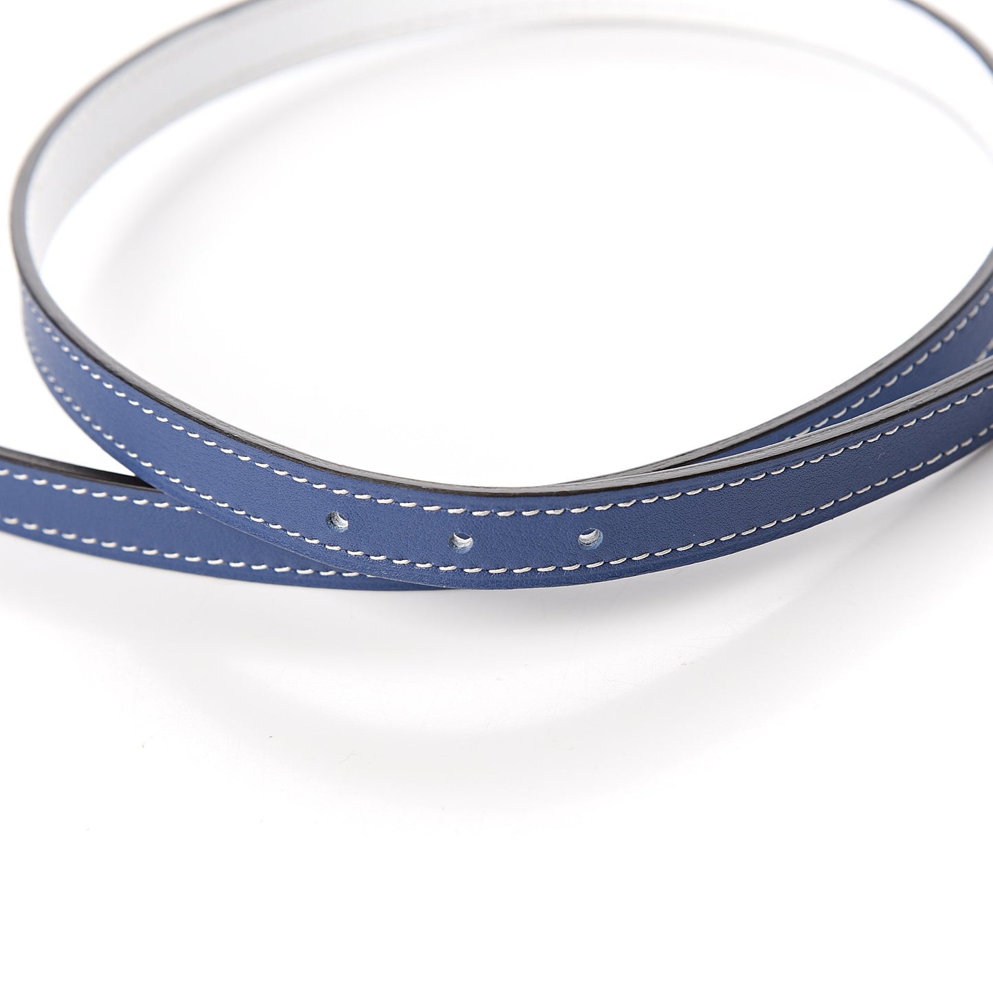 Swift Epsom 13mm Mini Laquee Reversible Belt 85 Bleu Brighton White