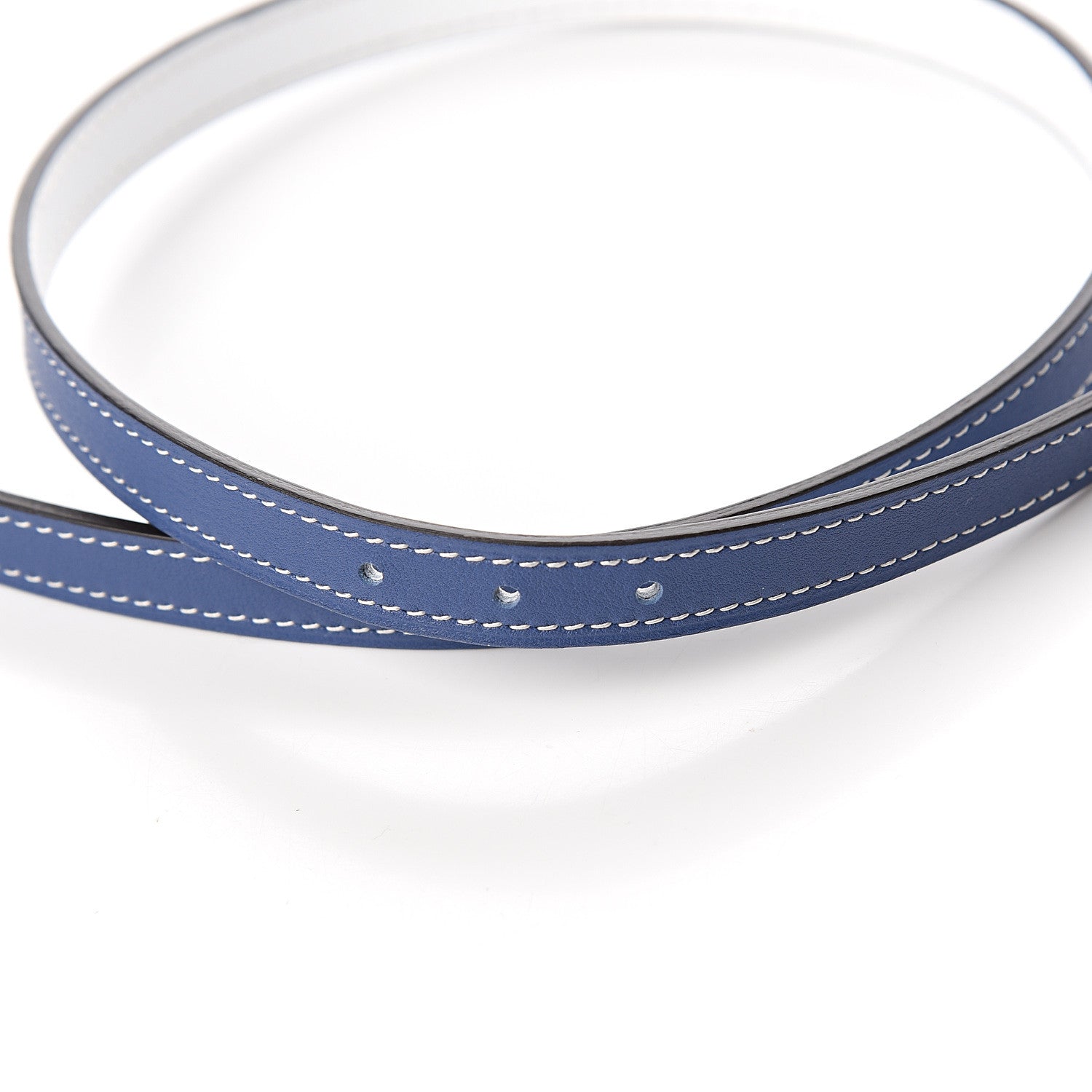 Hermes Swift Epsom 13mm Mini Laquee Reversible Belt 85 Bleu Brighton White 4 of 6