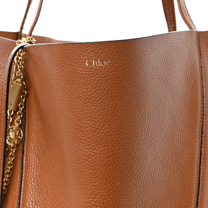 Chloe Grained Calfskin Large Spin Tote Clay Brown 8 of 10