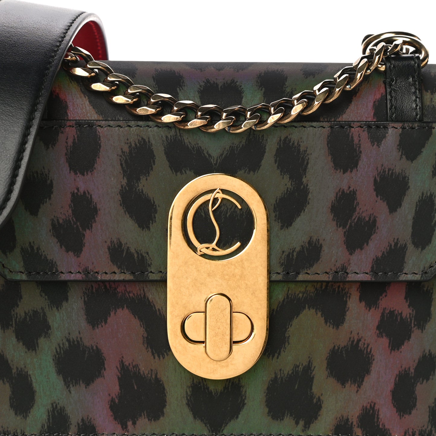 Nylon Reflex Calfskin Leopard Elisa Baguette Multicolor Black