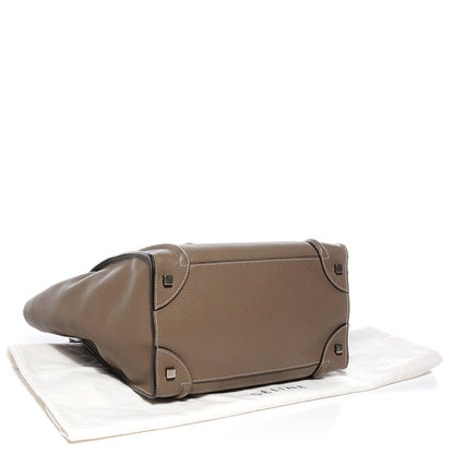 Celine Drummed Calfskin Mini Luggage Souris 4 of 8