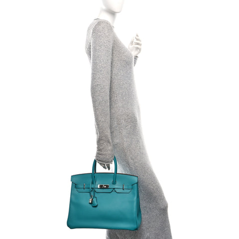 Epsom Birkin 35 Bleu Paon