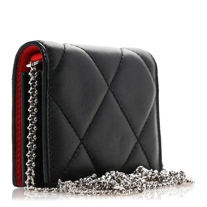 Alexander McQueen Nappa Graffiti Quilted Graffiti Skull Card Holder on Chain Black White 3 of 13