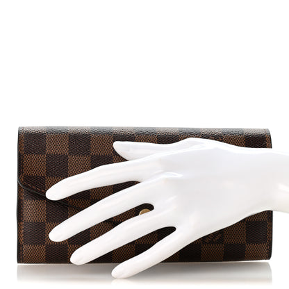 Louis Vuitton Damier Ebene Sarah Wallet NM 2 of 9