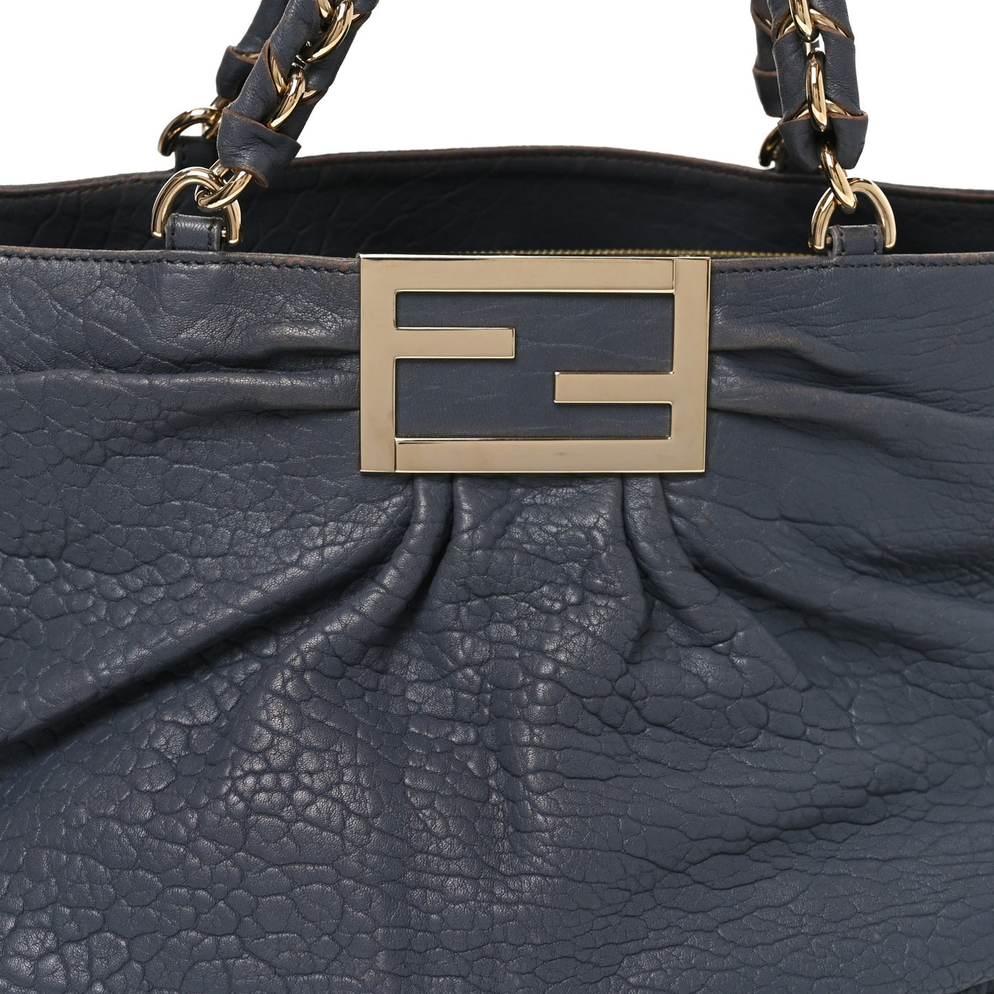 Crinkled Lambskin Mia Tote Blue