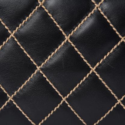 Chanel Calfskin Wild Stitch Top Handle Bag Black 11 of 16