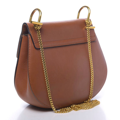 Chloe Suede Smooth Calfskin Studded Drew Shoulder Bag Caramel 2 of 9