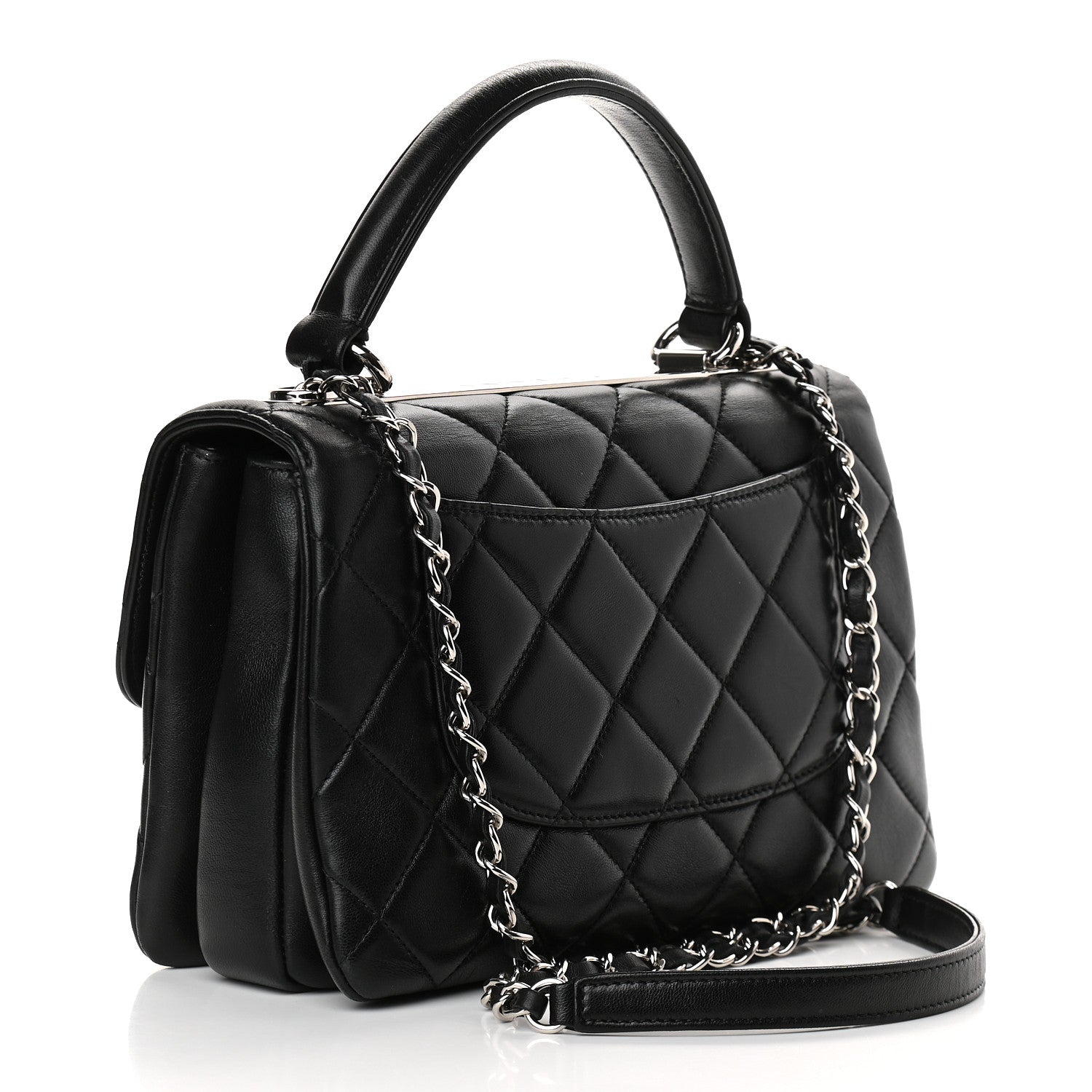 Chanel Lambskin Quilted Small Trendy CC Dual Handle Flap Bag Black 2 of 9