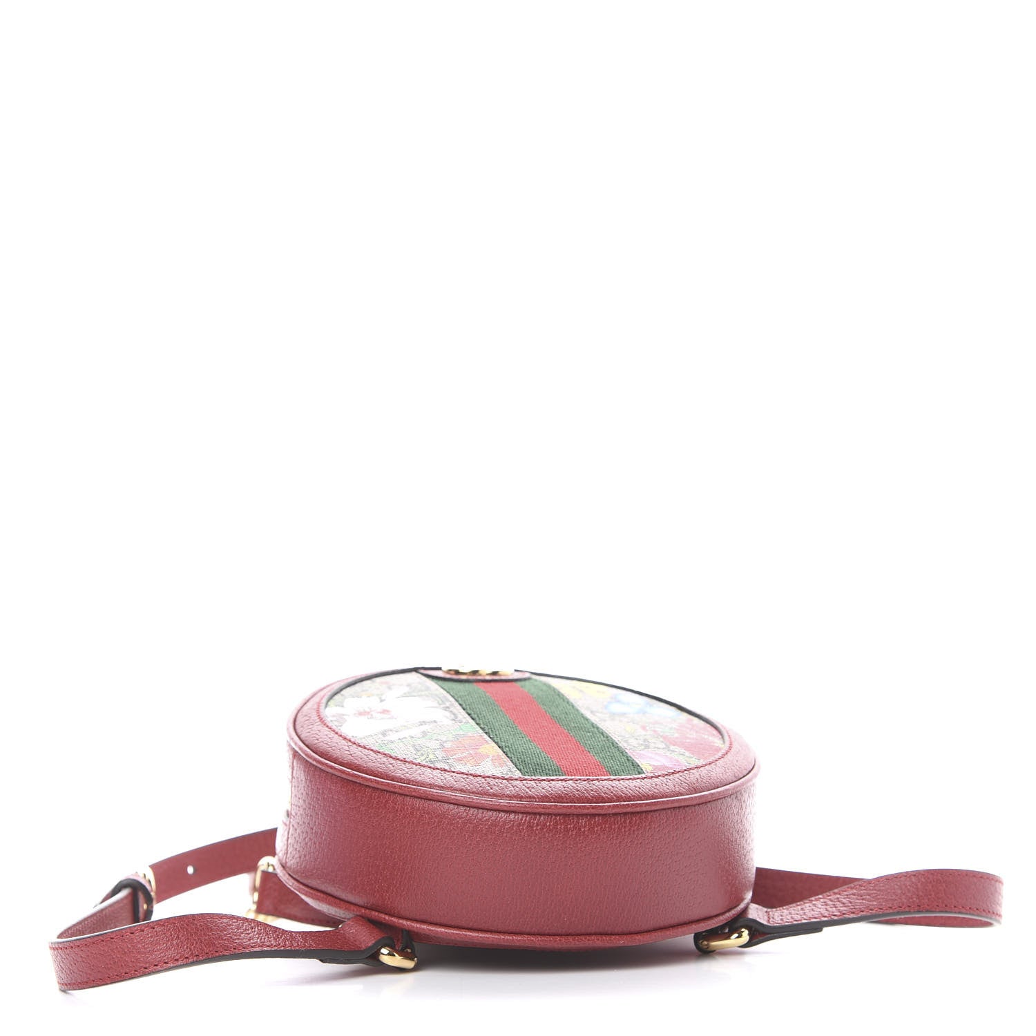 Gucci GG Supreme Monogram Web Flora Mini Ophidia Round Backpack Red 3 of 10