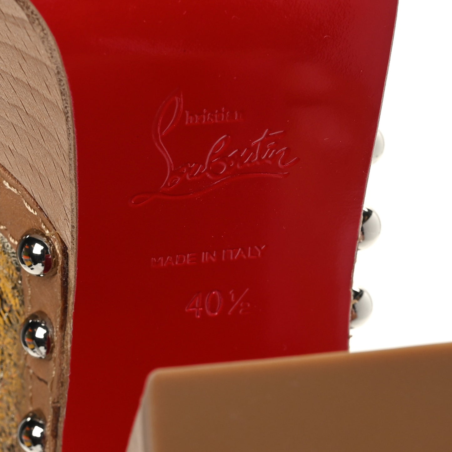 Metallic Calfskin Shearling Joan 130 Clog 40.5 Gold