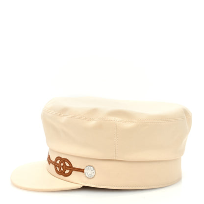 Hermes Double Linen Twill Casquette Cabourg Cliquetis Cap 57 White Creme 5 of 8