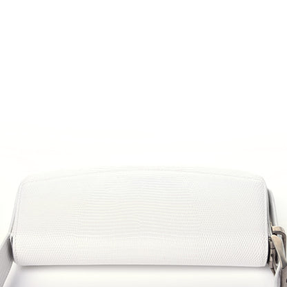 Balenciaga Patent Calfskin Lizard Embossed Ghost Sling Bag Optic White 10 of 12