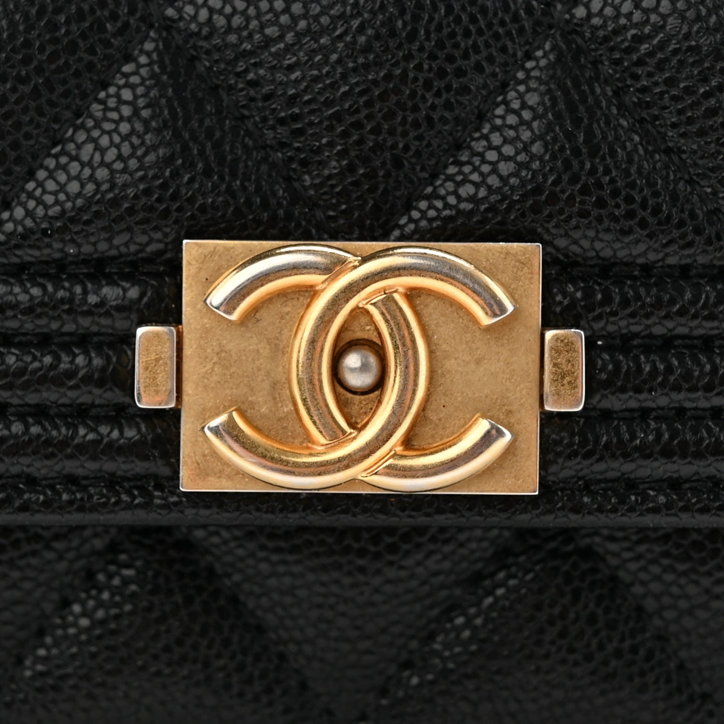 Caviar Quilted Boy Flap Card Holder Black