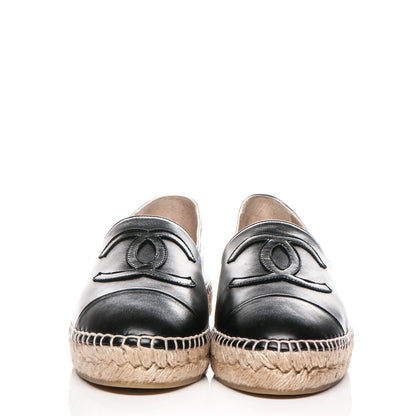 Chanel Lambskin CC Espadrilles 38 Black 2 of 7
