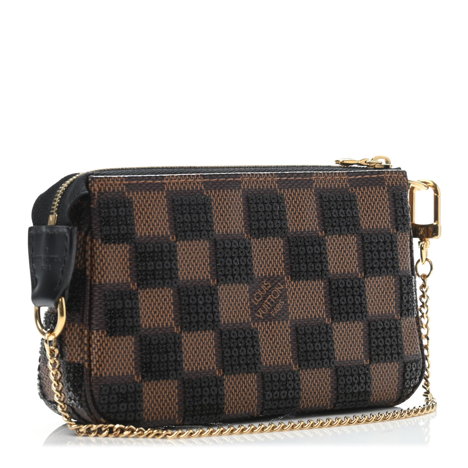 Louis Vuitton Damier Paillettes Mini Pochette Accessories Black 2 of 4