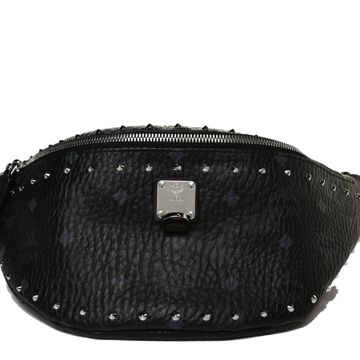MCM Visetos Studded Belt Bag Black 8 of 11