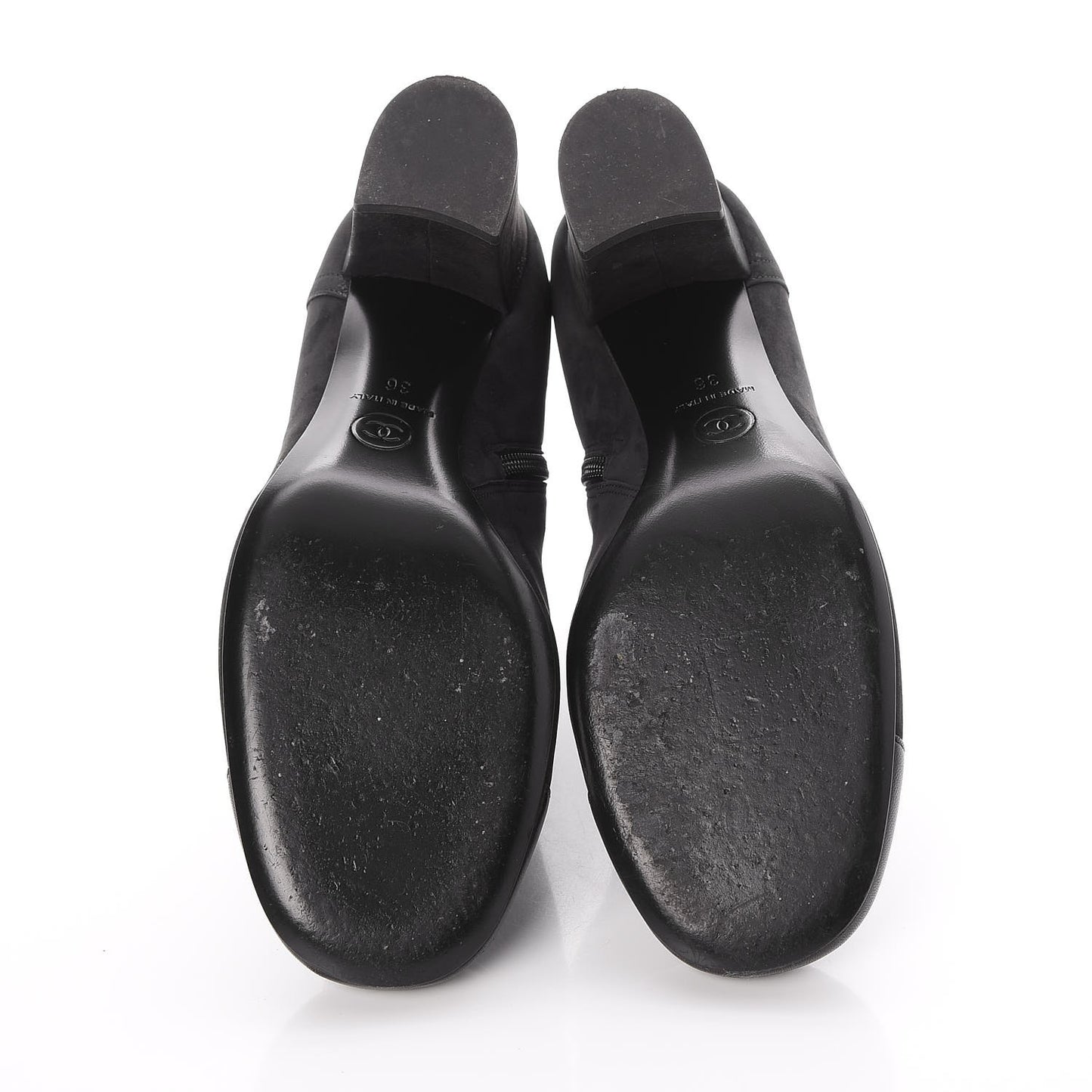 Suede CC Cap Toe Ankle Booties Boots 36 Black