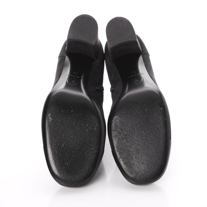 Chanel Suede CC Cap Toe Ankle Booties Boots 36 Black 7 of 11