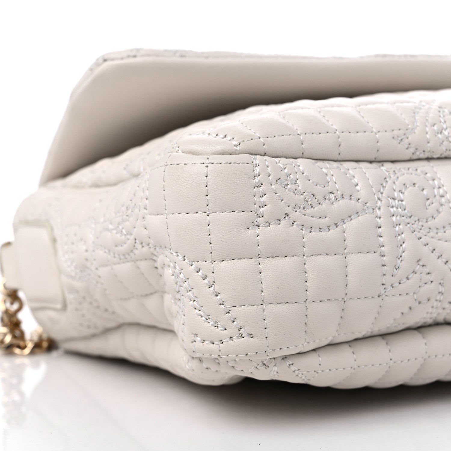 Versace Nappa Barocco Quilted Vanitas Crossbody White 8 of 9