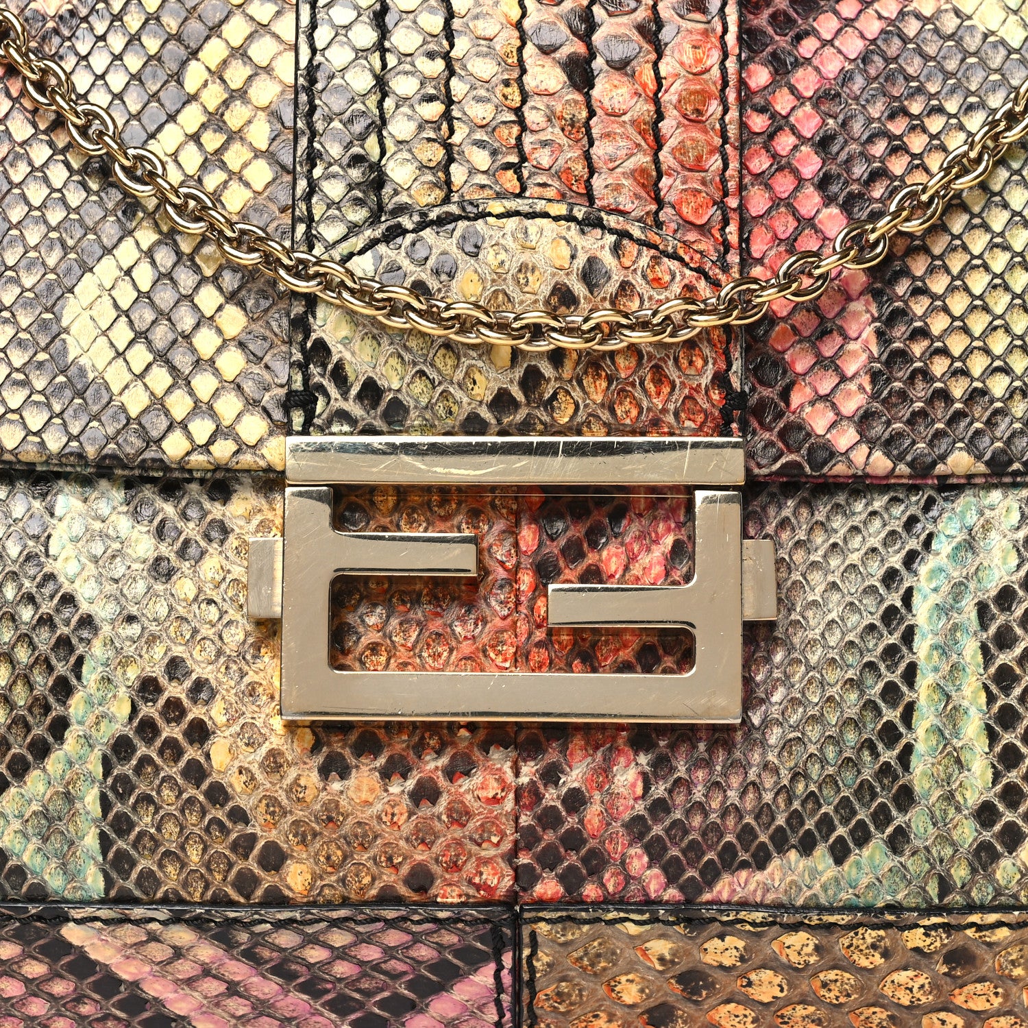 Fendi Snakeskin Maxi Baguette Bag Multicolor 8 of 10