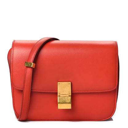 Celine Box Calfskin Medium Classic Box Flap Bag Poppy 1 of 9