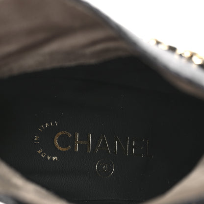 Chanel Crumpled Calfskin Cap Toe Chain Short Boots 35 Black 39.5 Black 9 of 11