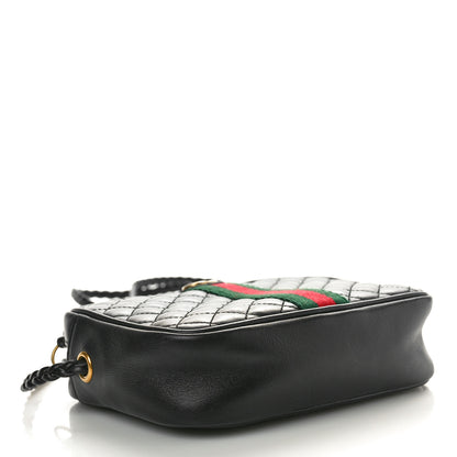 Gucci Calfskin Trapuntata Web Mini GG Shoulder Bag Black 4 of 11