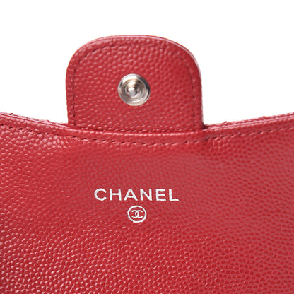 Chanel Caviar Quilted Flap Card Holder Dark Red 6 of 10