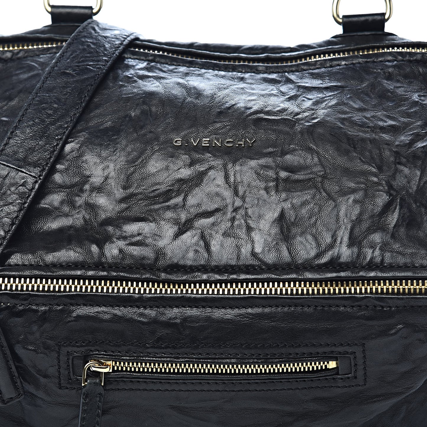 Tumbled Sheepskin Medium Pandora Bag Black