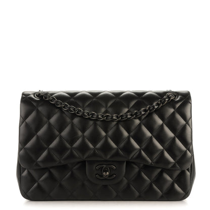 Chanel Lambskin Quilted Jumbo Double Flap So Black 1 of 8