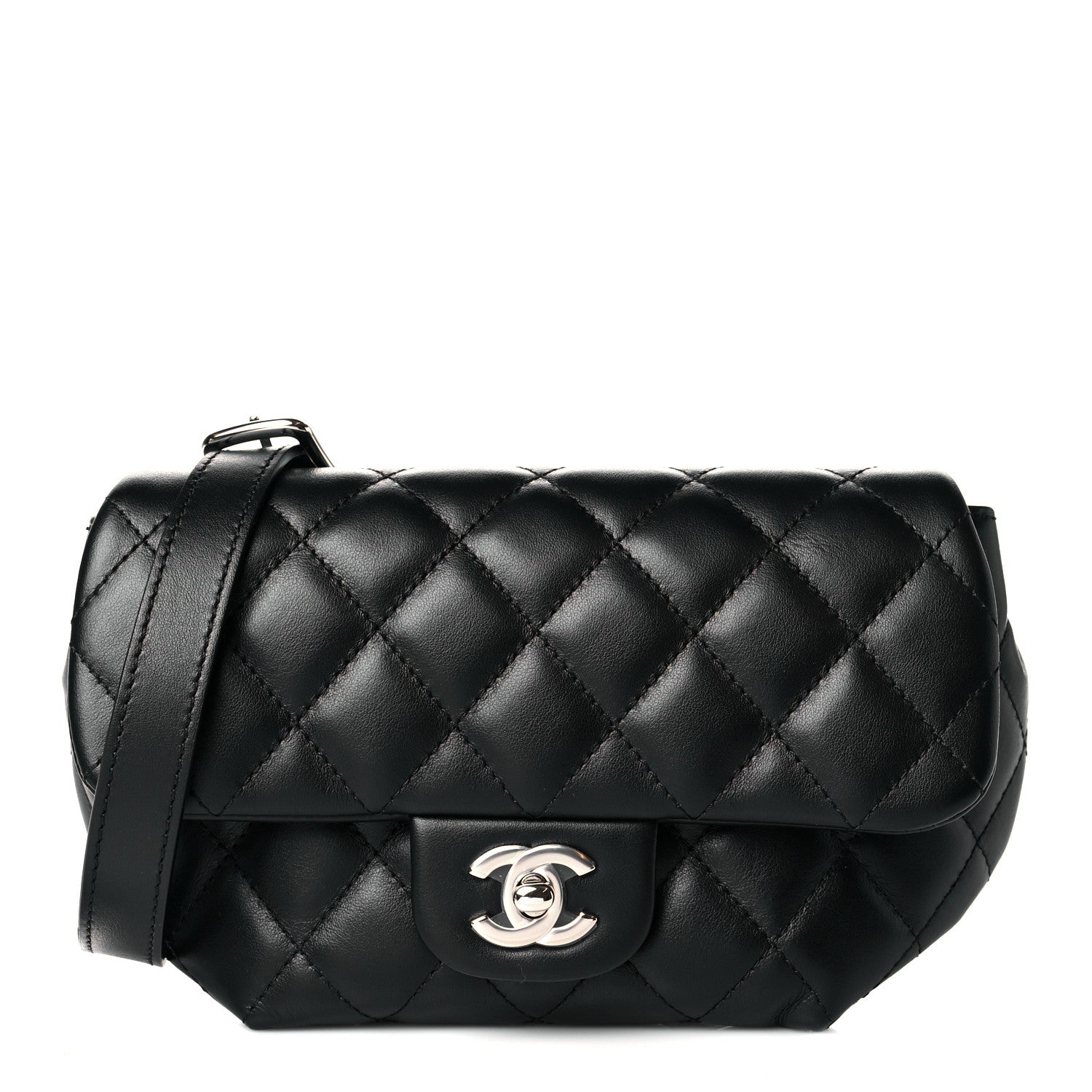 Chanel Calfskin Quilted CC Uniform Flap Belt Bag Black 1 of 10