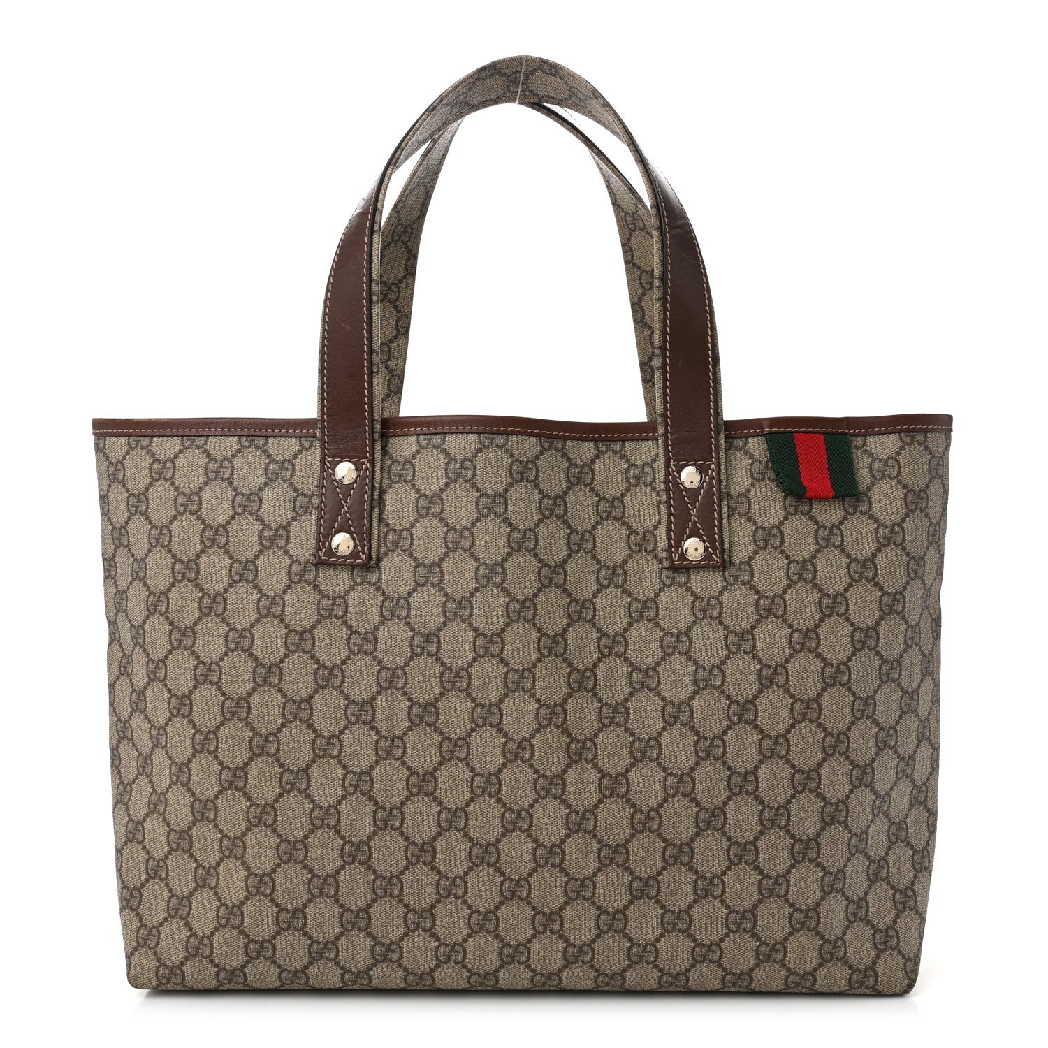 Gucci GG Plus Monogram Medium Signature Web Loop Tote Brown 1 of 11
