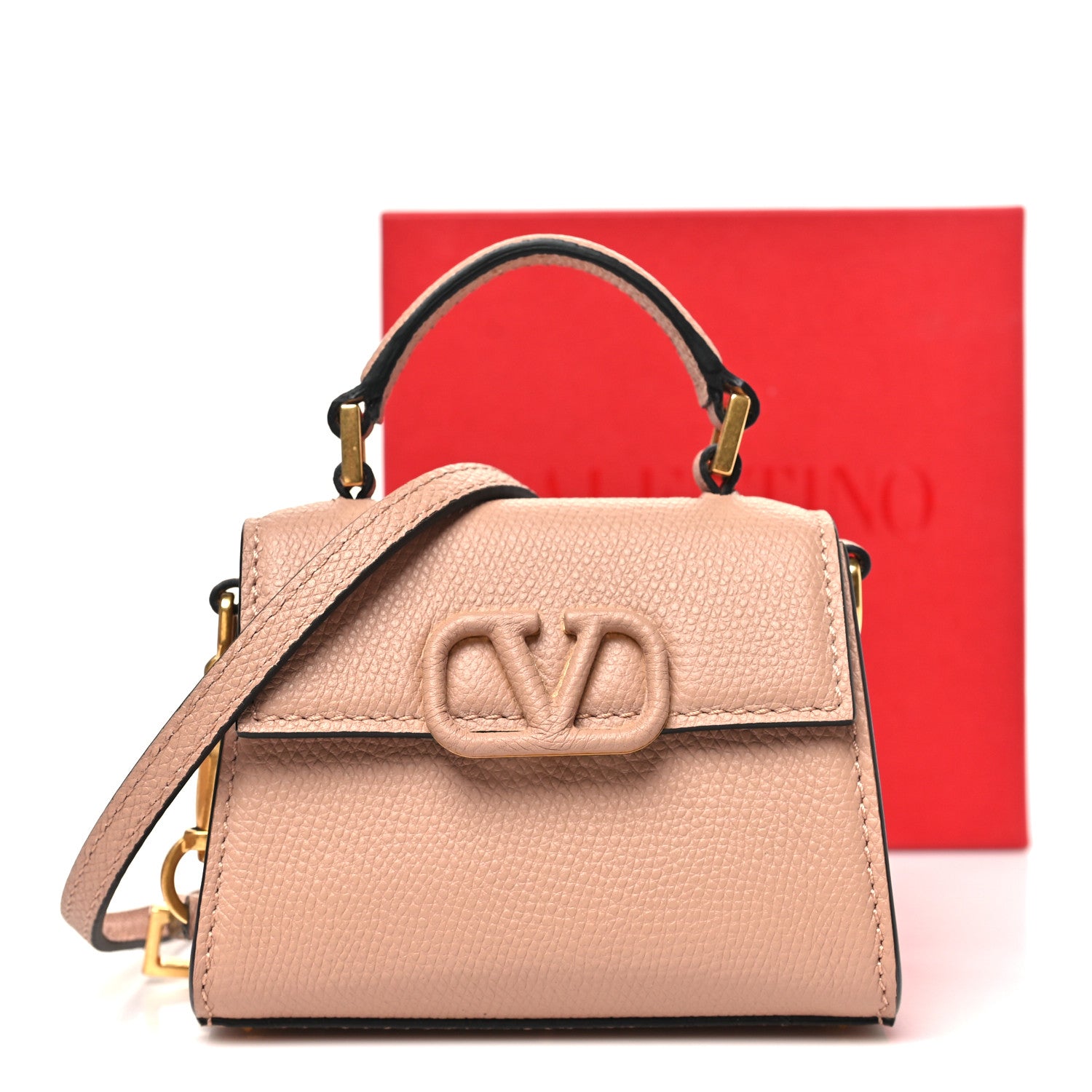 Valentino Garavani Calfskin Micro VSling Top Handle Bag Rose Cannelle 10 of 10