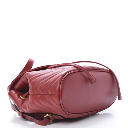 Gucci Calfskin Matelasse GG Marmont Flap Backpack Hibiscus Red 3 of 11