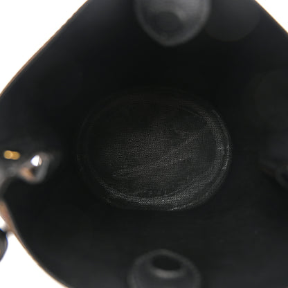 Burberry Haymarket Check Colours Small Lorne Bucket Crossbody Black 5 of 11