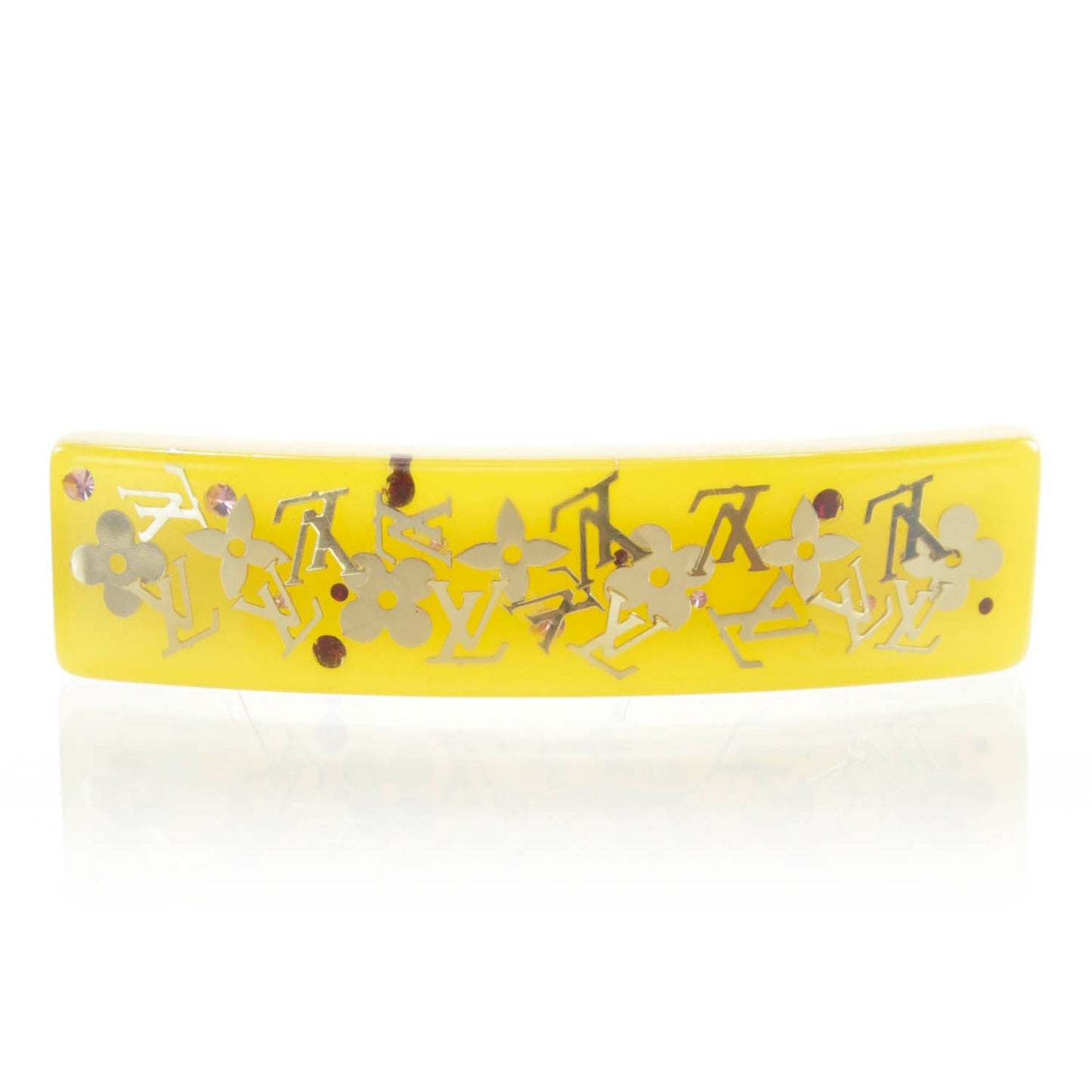 Monogram Inclusion Barrette GM Yellow