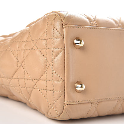 Christian Dior Lambskin Cannage Small Dior Soft Shopping Tote Beige 10 of 12