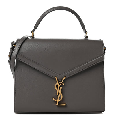 Saint Laurent Grain de Poudre Medium Classic Monogram Cassandra Top Handle Dark Smog 1 of 9