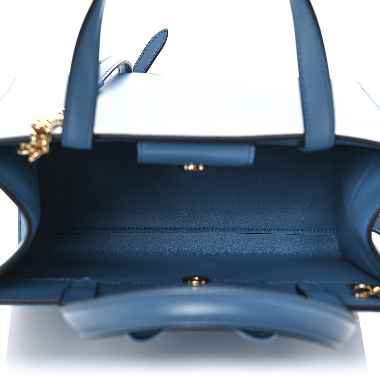 Salvatore Ferragamo Calfskin Medium Vara Bow Top Handle Tote Chambray 5 of 9
