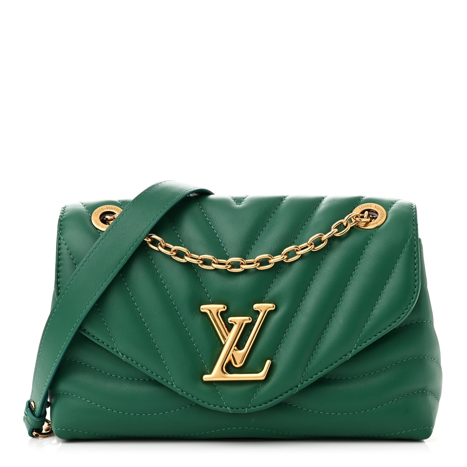 Louis Vuitton Calfskin New Wave Chain Bag MM NM Emerald 1 of 9