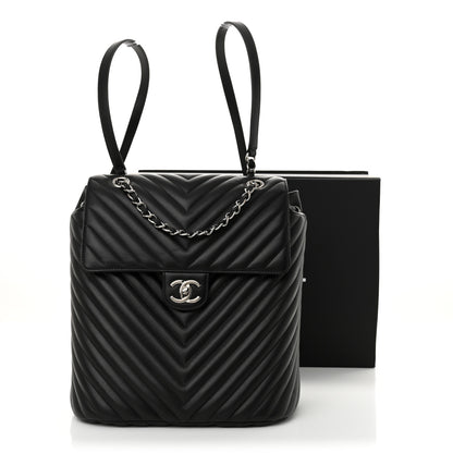 Chanel Calfskin Chevron Quilted Large Urban Spirit Backpack Black 11 of 11