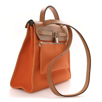 Hermes Vache Hunter Toile Herbag Zip 31 PM Orange 4 of 11